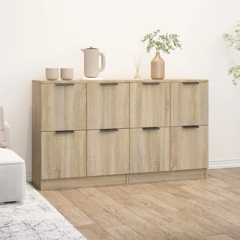 vidaXL Skænke 2 stk. 60x30x70 cm Konstrueret Træ Sonoma-Ege