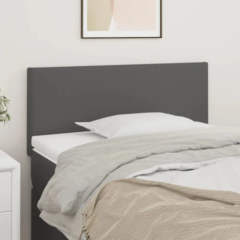 vidaXL Sengegavl 80x5x78/88 cm Grå Kunstlæder