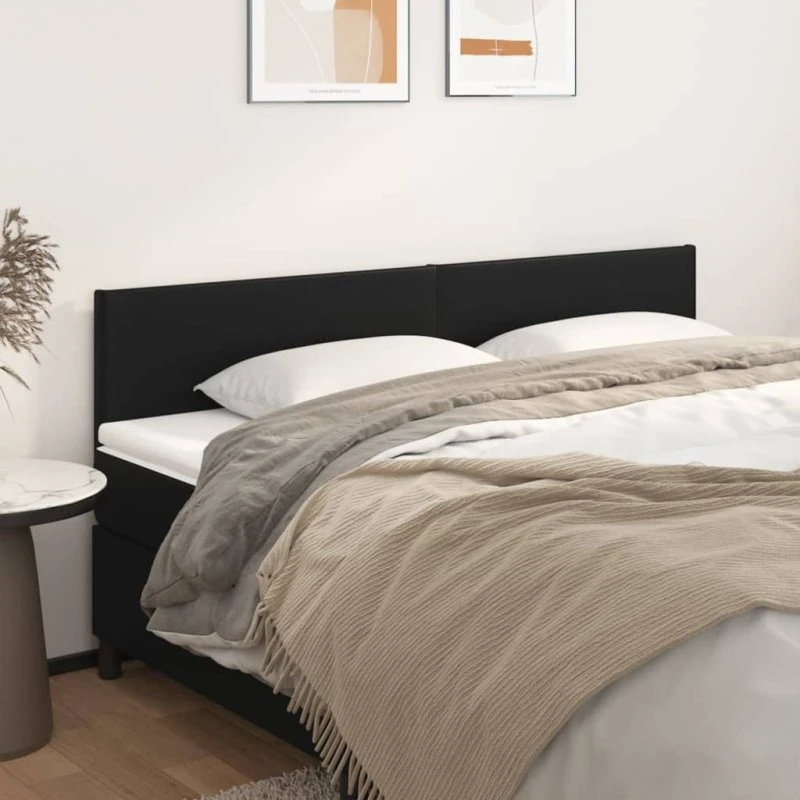 vidaXL Sengegavle 180x5x78/88 cm Kunstlæder Sort