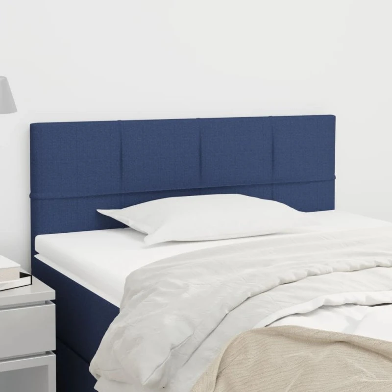 vidaXL Sengegavl 90x5x78/88 cm Blå Stof
