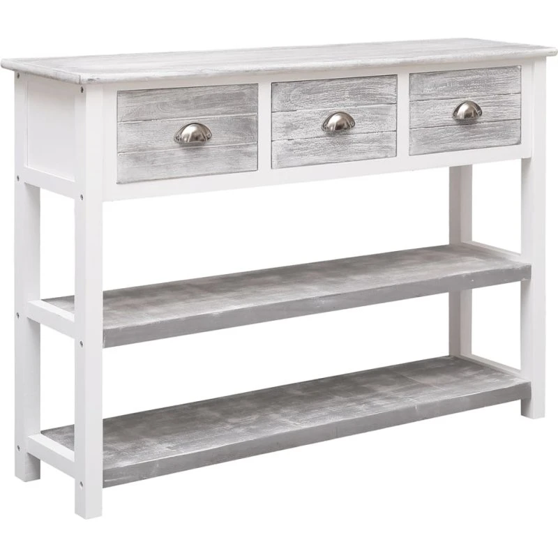 vidaXL Skænk 108x30x76 cm massivt kejsertræ antikgrå