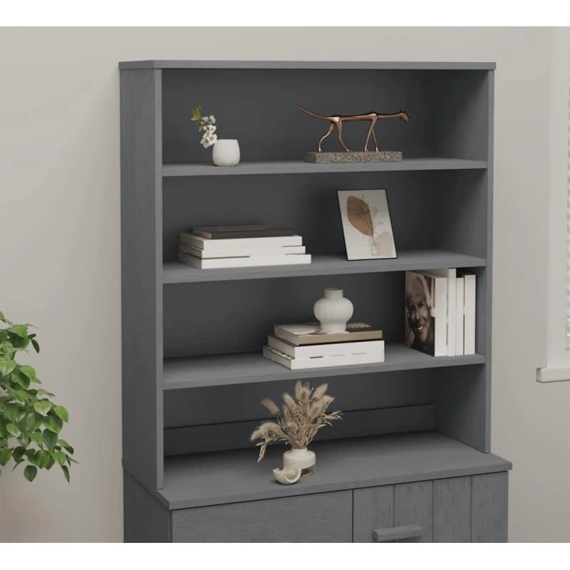 vidaXL HAMAR Overdel 90x30x100 cm Mørkegrå Fyrretræ