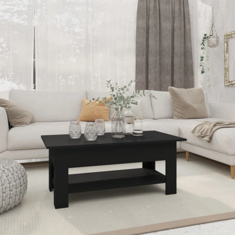 vidaXL sofabord 102x55x42 cm konstrueret træ sort