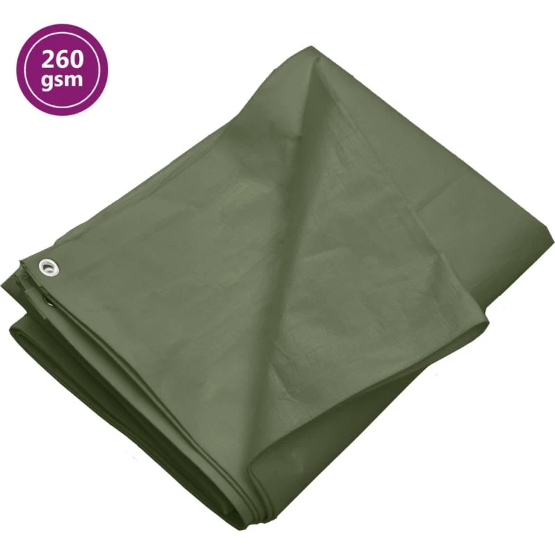 vidaXL 3x3 m presenning 260 g/m² HDPE grøn