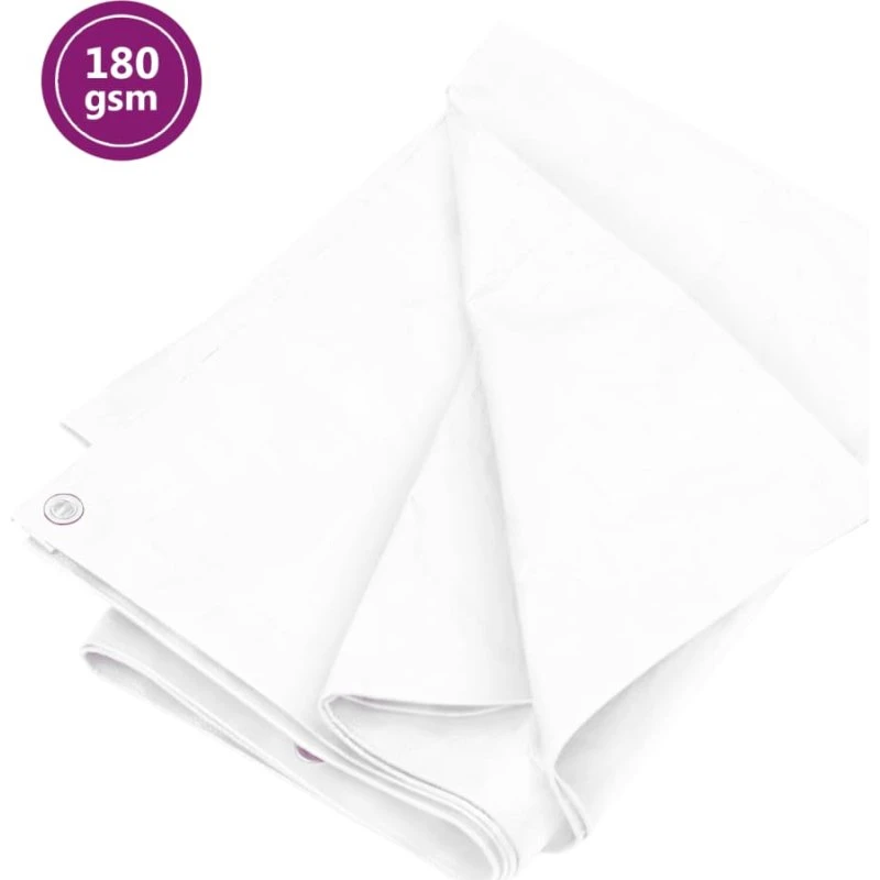vidaXL Presenning 3x6 m 180 g/m² HDPE hvid