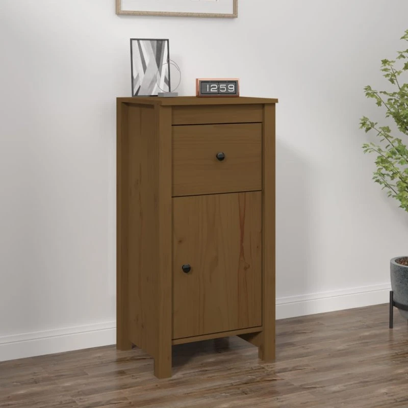 vidaXL Skænk 40x35x80 cm massivt fyrretræ gyldenbrun