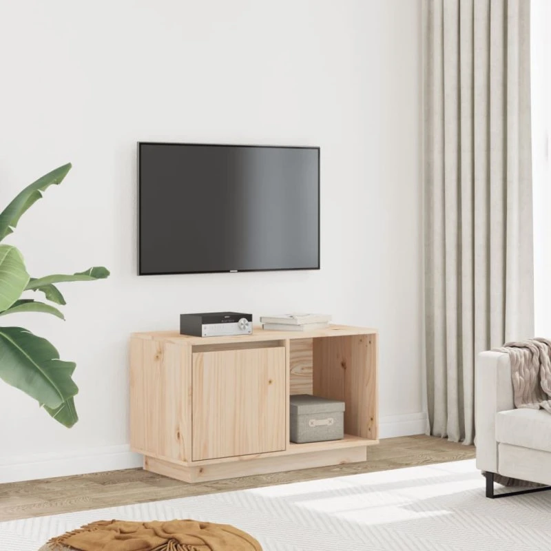 vidaXL tv-bord 74x35x44 cm massivt fyrretræ natur