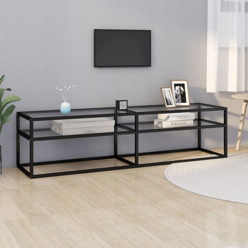 vidaXL tv-bord 160x40x40,5 cm hærdet glas transparent