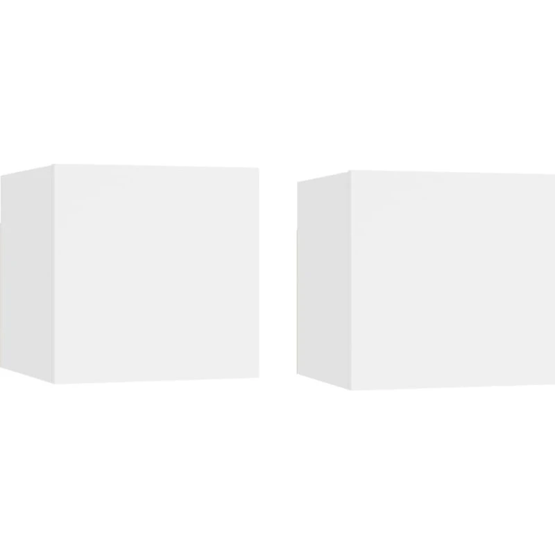 vidaXL Sengeskabe 2 stk. 30,5x30x30 cm konstrueret træ hvid