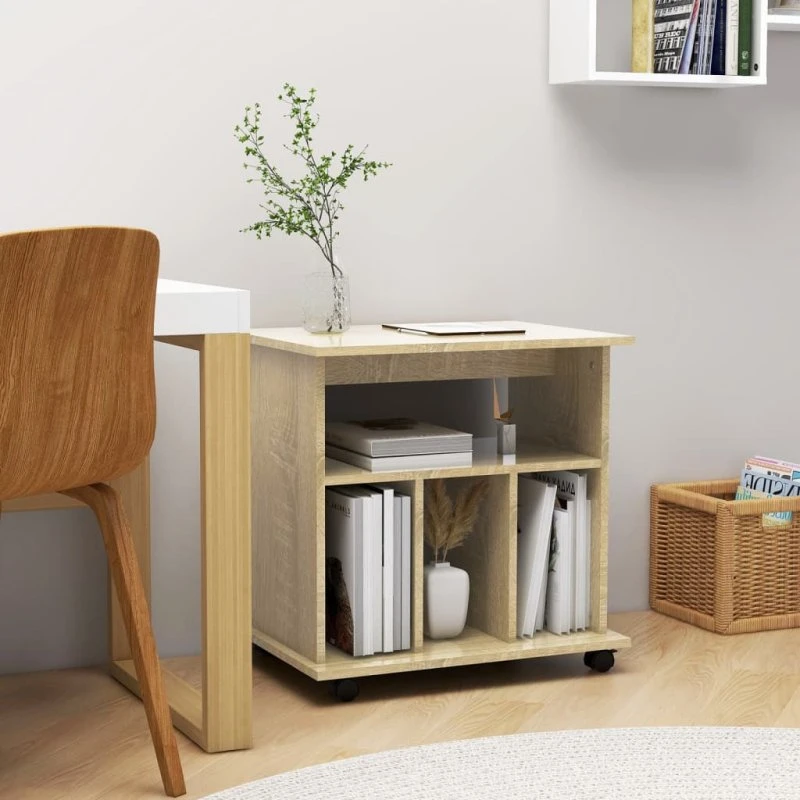 vidaXL Skab med Hjul 60x45x60 cm Sonoma-eg
