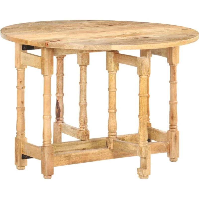 Mangotræ Rundt Spisebord 110x76 cm Lysebrun