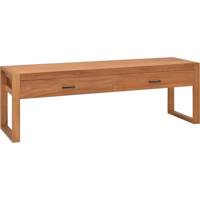 vidaXL tv-bord 140x40x45 cm massivt teaktræ