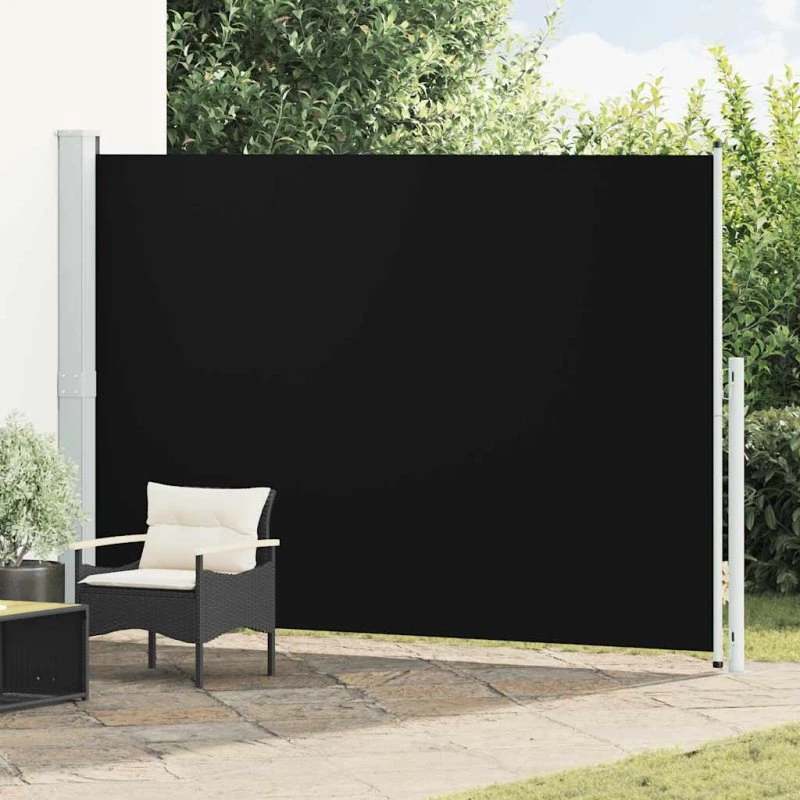 vidaXL sammenrullelig sidemarkise 200x300 cm sort