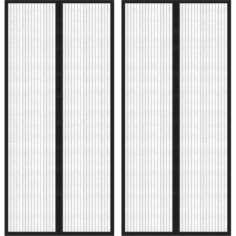 vidaXL Insektnet til Dør 210x90 cm Sort med Magneter