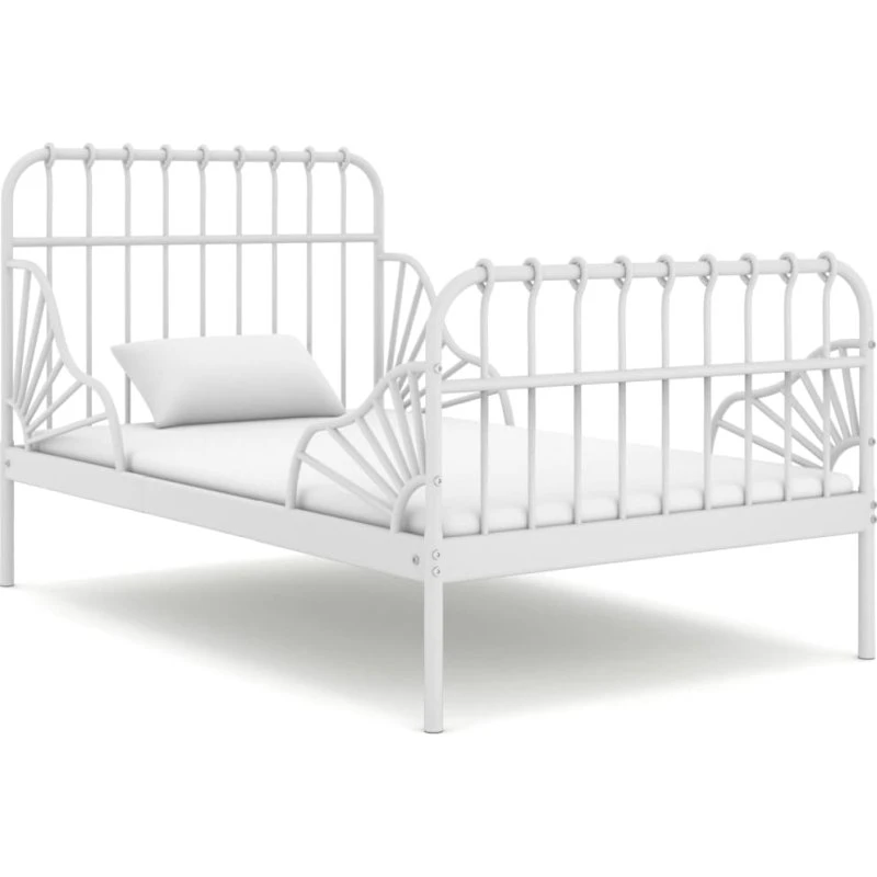 vidaXL udvideligt sengestel 80x130/200 cm hvid metal