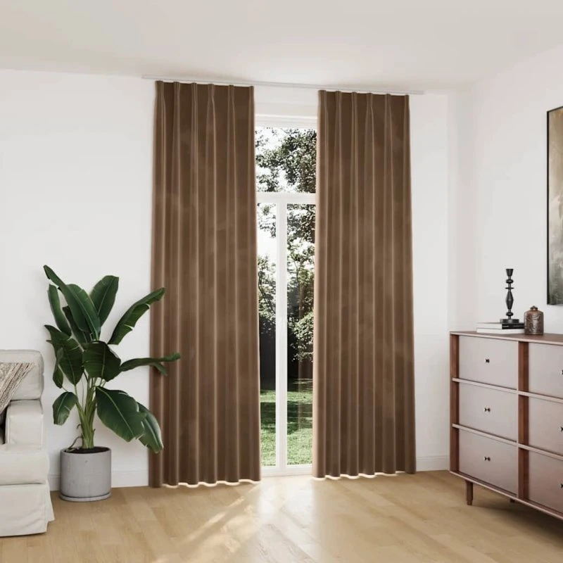 vidaXL Mørklægningsgardiner med Kroge 140 x 245 cm Beige