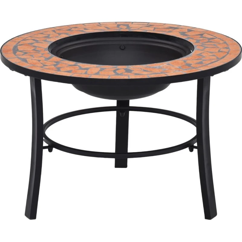 vidaXL Bålfad Mosaik 68 cm, Keramik Terracottafarvet