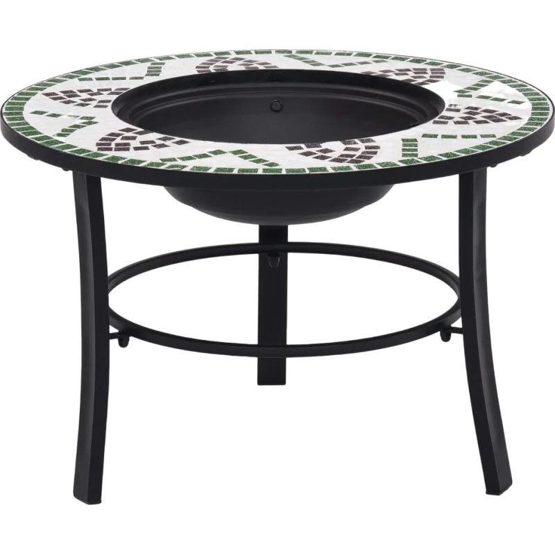 vidaXL bålfad mosaik 68 cm grøn keramik