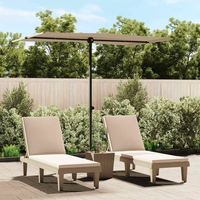 vidaXL Haveparasol 2x1,5 m gråbrun med aluminiumsstang