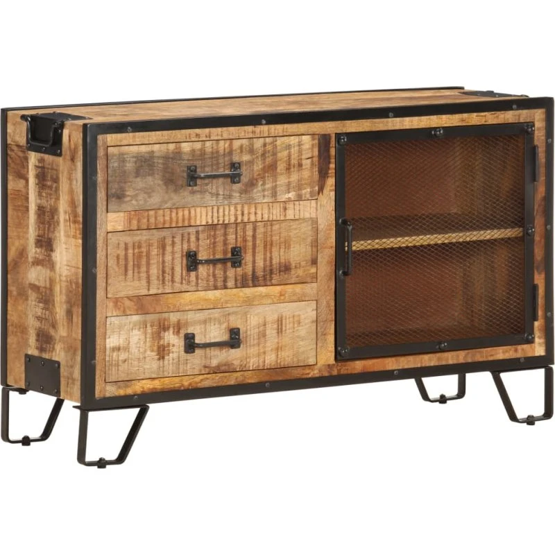 vidaXL Skænk 100x31x60 cm massivt ru mangotræ