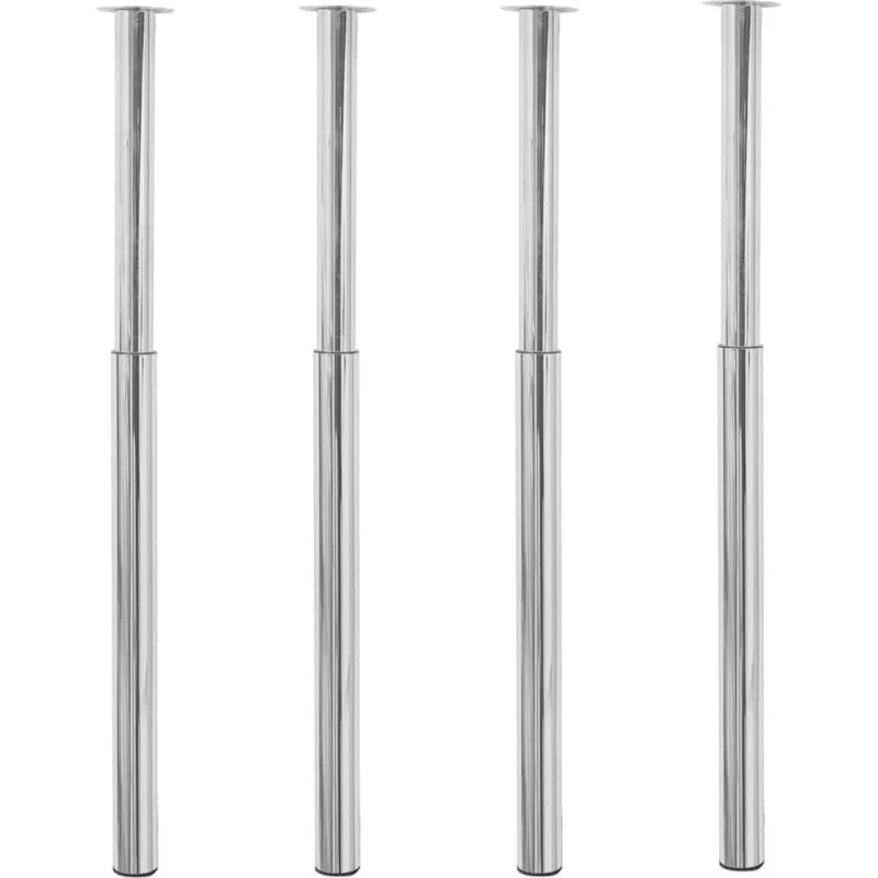 vidaXL 4 stk. teleskopiske bordben 710-1100 mm krom