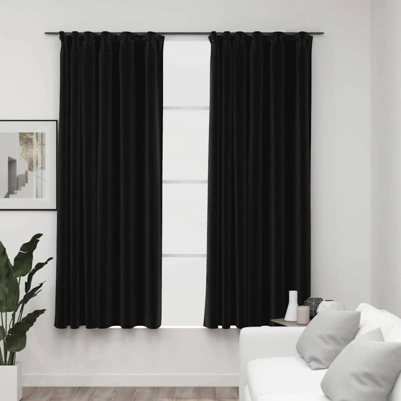 vidaXL mørklægningsgardiner kroge 140x175 cm antracit