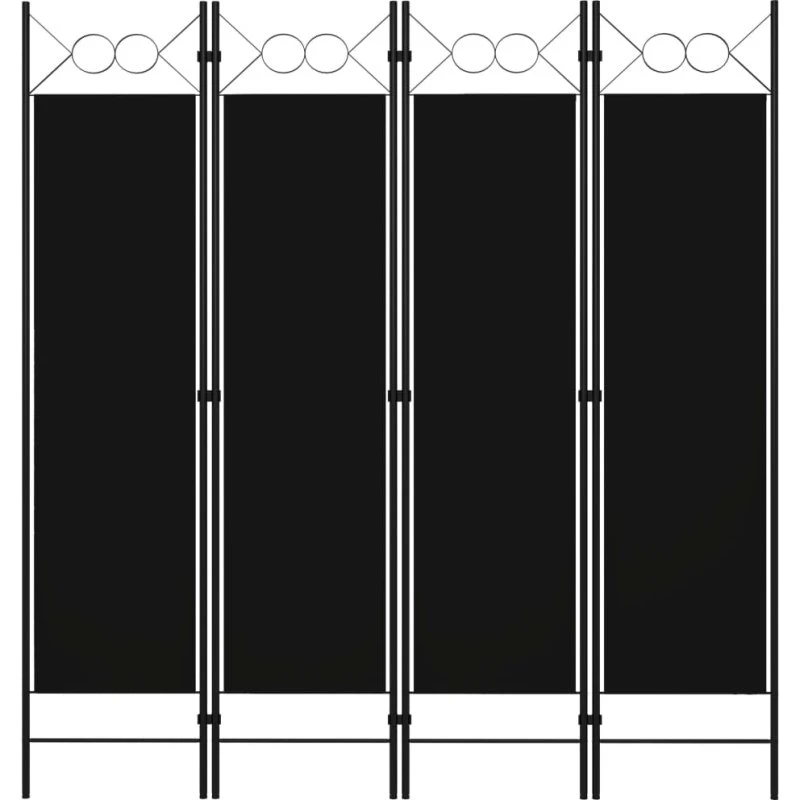 vidaXL 4-panels rumdeler 160x180 cm sort