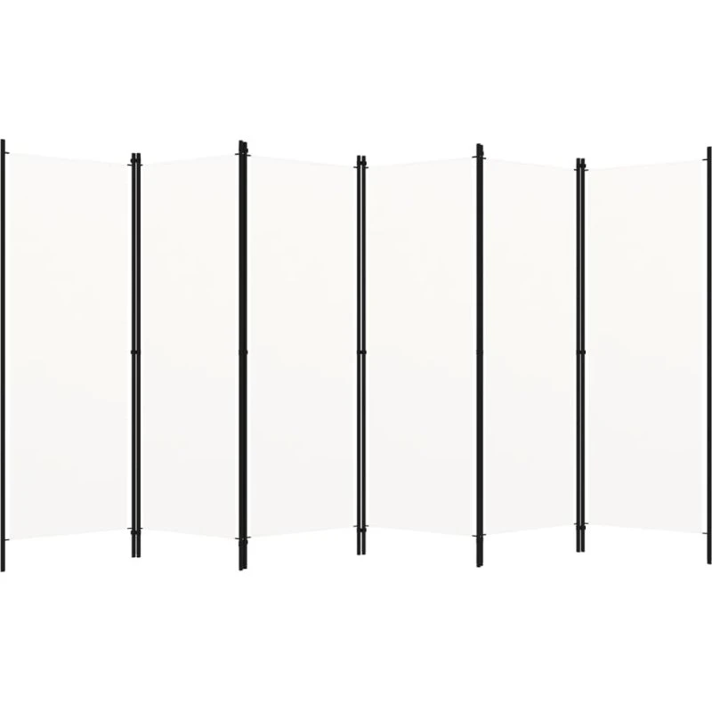 vidaXL 6-panels rumdeler 300 x 180 cm hvid