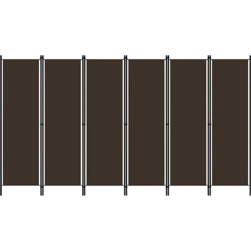 vidaXL 6-panels rumdeler 300 x 180 cm brun