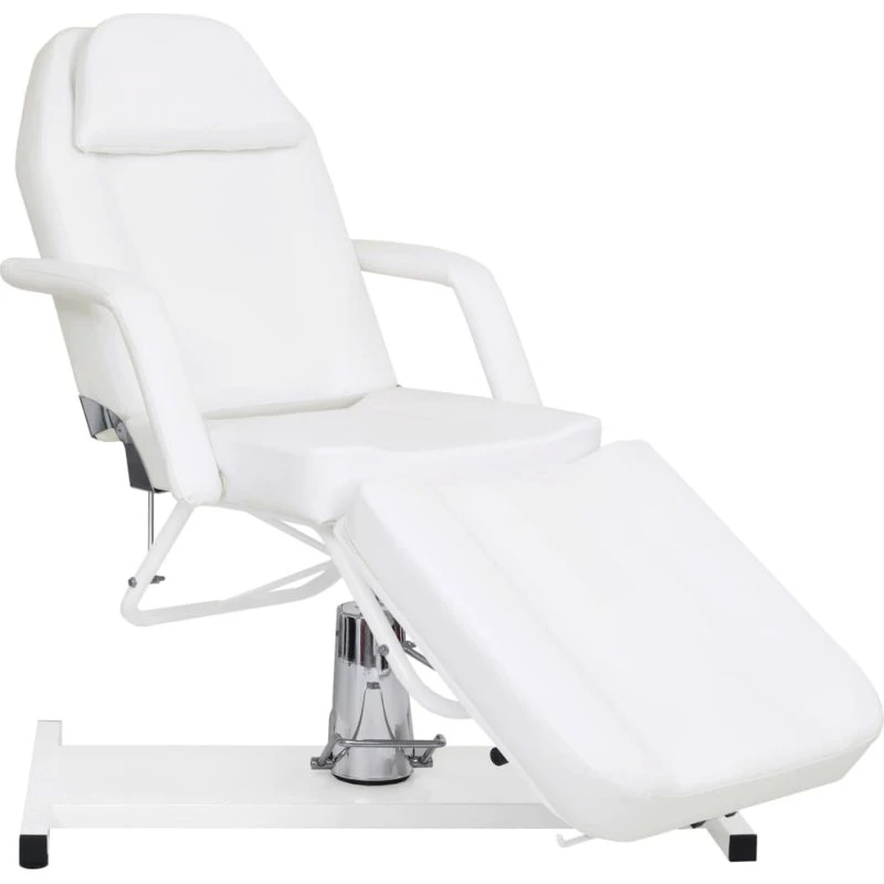 vidaXL Massagebord 180x62 cm, hvid, med justerbar højde og 360° drejning
