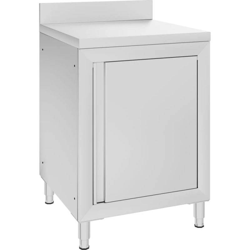 vidaXL kommercielt køkkenbord med skab 60x60x96 cm rustfrit stål