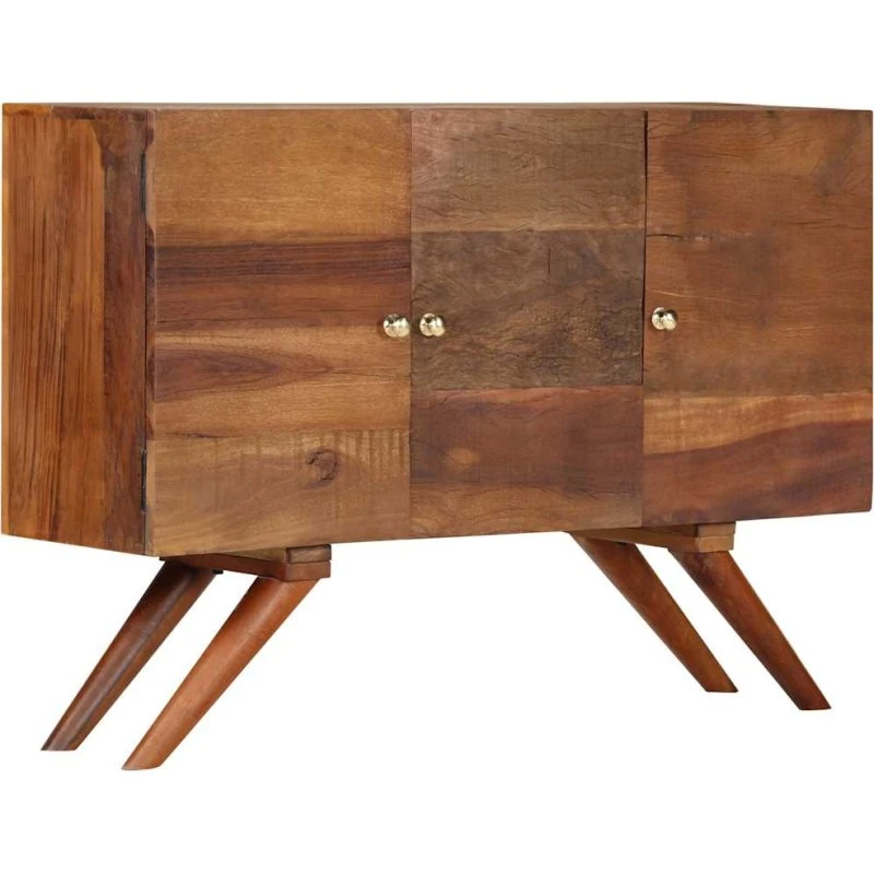 vidaXL Skænk 110x30x75 cm massivt genbrugstræ brun