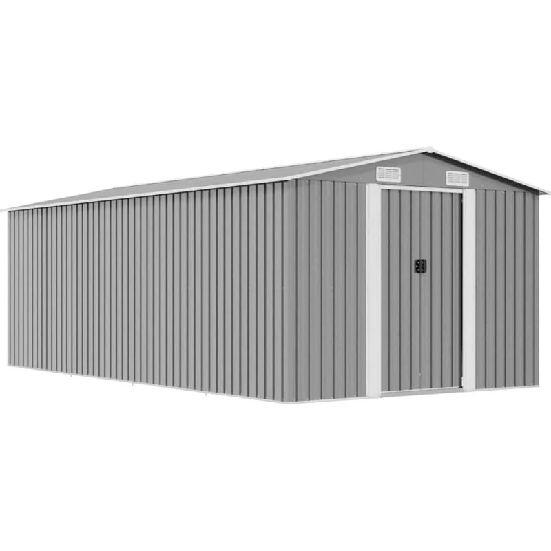 vidaXL Haveskur 257x489x181 cm Metal Grå