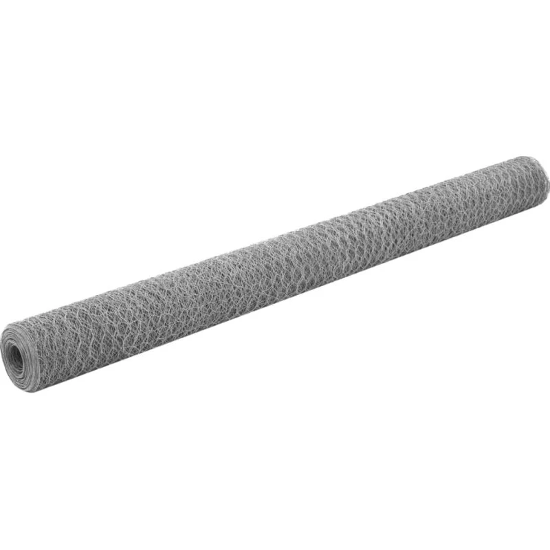 vidaXL hønsenet 25 x 1,5 m galvaniseret stål sølvfarvet