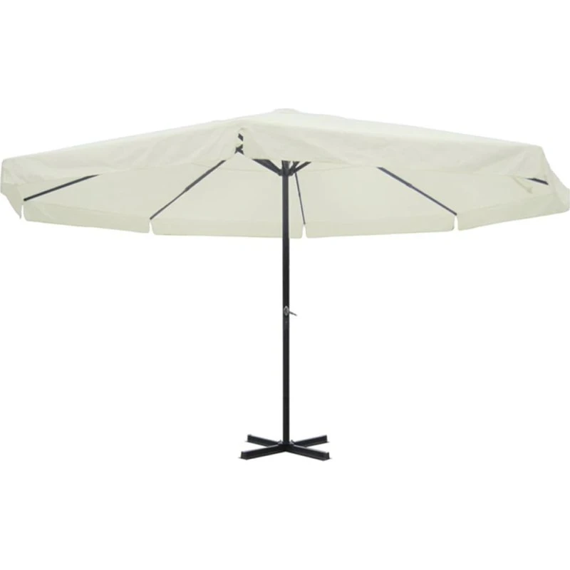 vidaXL Parasol 500 cm Aluminium Hvid