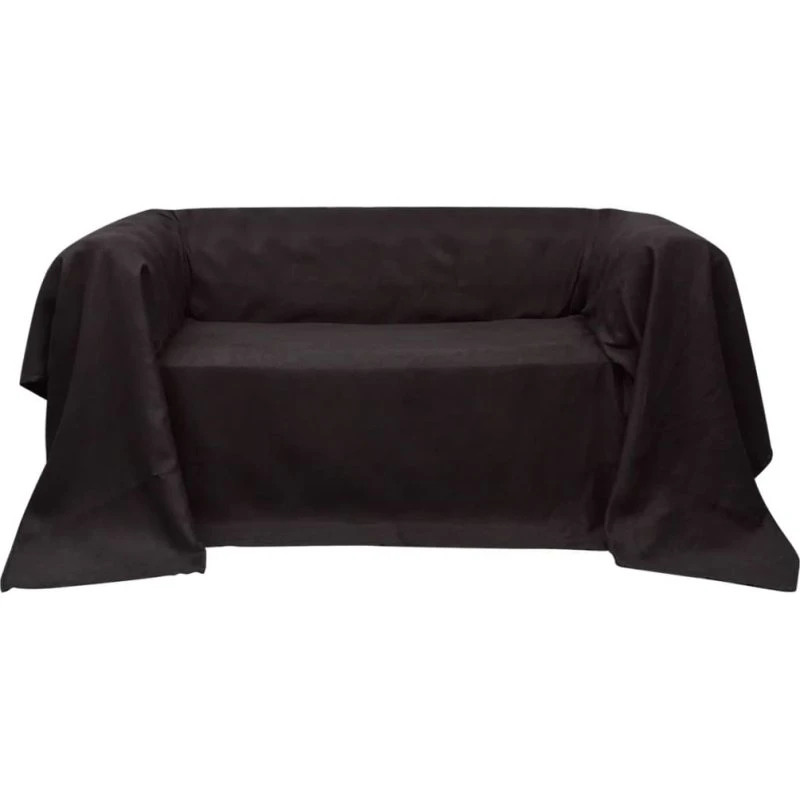 Sofaovertræk i micro-suede, brunt, 140x210 cm