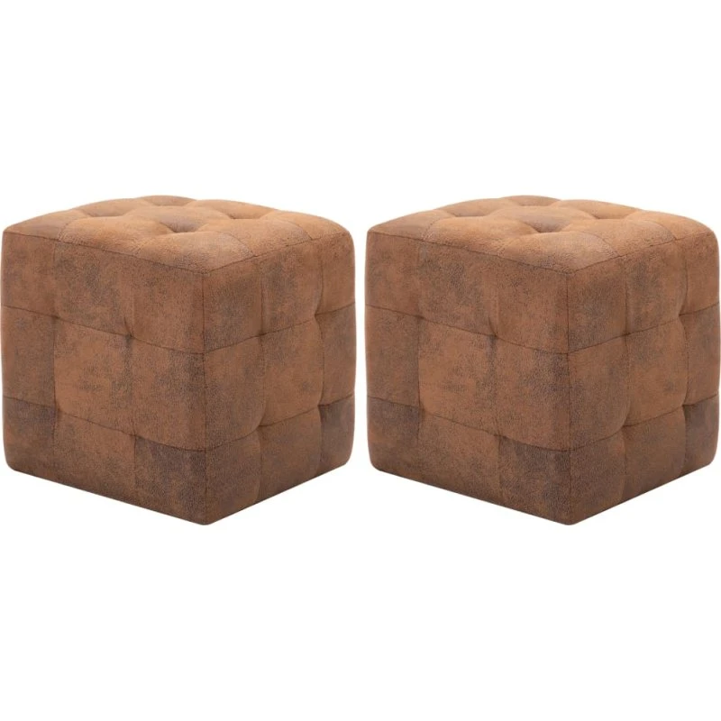 vidaXL Sengeskabe 2 stk. 30 x 30 x 30 cm imiteret ruskind brun