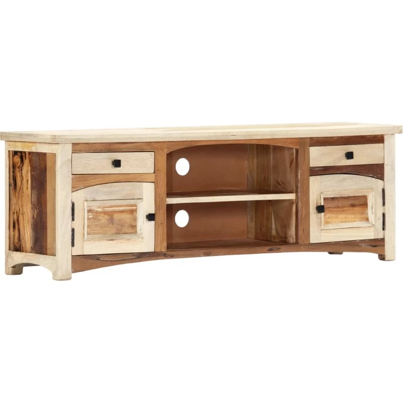 vidaXL Tv-skab 120x30x40 cm massivt genbrugstræ og stål