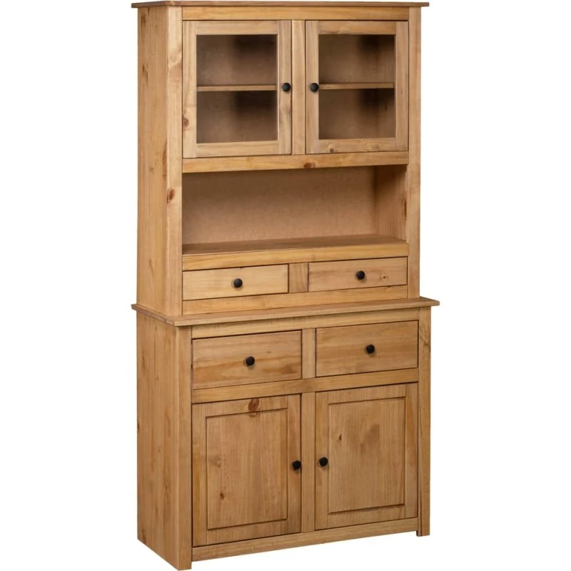 vidaXL Panama-serien Højskab 93x40,5x180 cm, massivt fyrretræ, brun