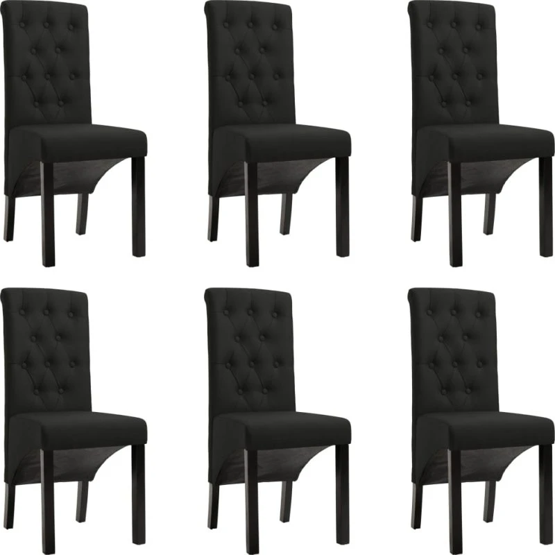 vidaXL Spisebordsstole 6 stk. Sort Stof