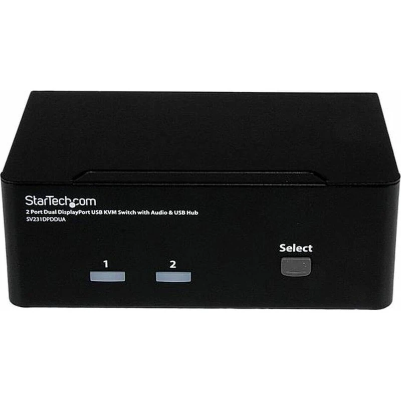 StarTech SV231DPDDUA 2-port DisplayPort KVM-switch med audio og USB-hub, sort