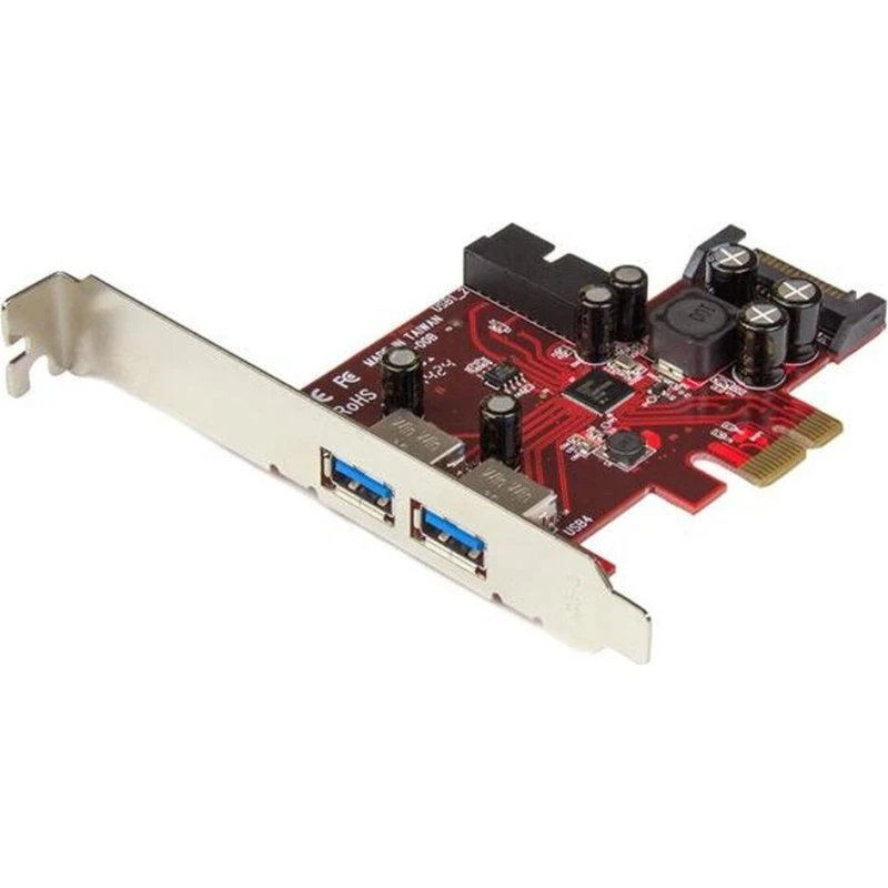 StarTech PEXUSB3S2EI USB 3.0 PCIe-kort, 2x USB-A, rød