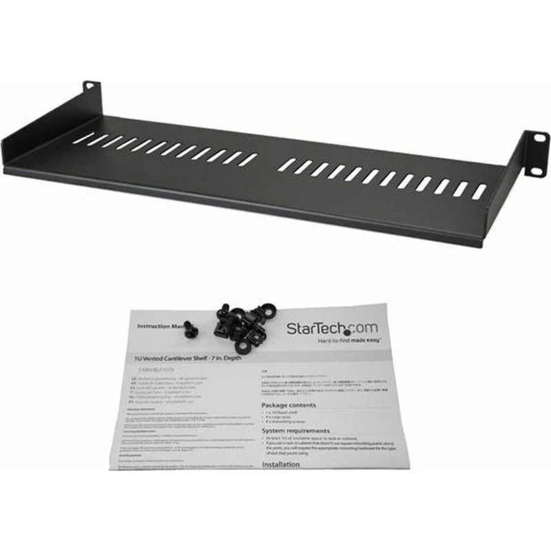 StarTech CABSHELF1U7V 1U Ventileret Rackhylde, Sort