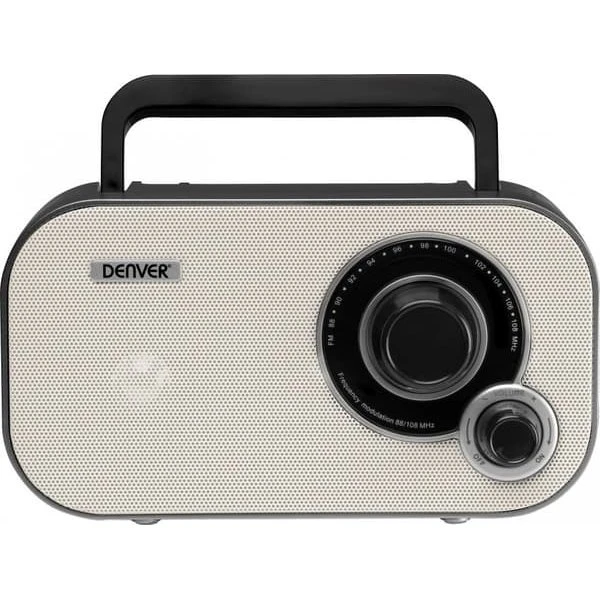 Denver TR-51 White - Analog FM-radio med teleskopantenne