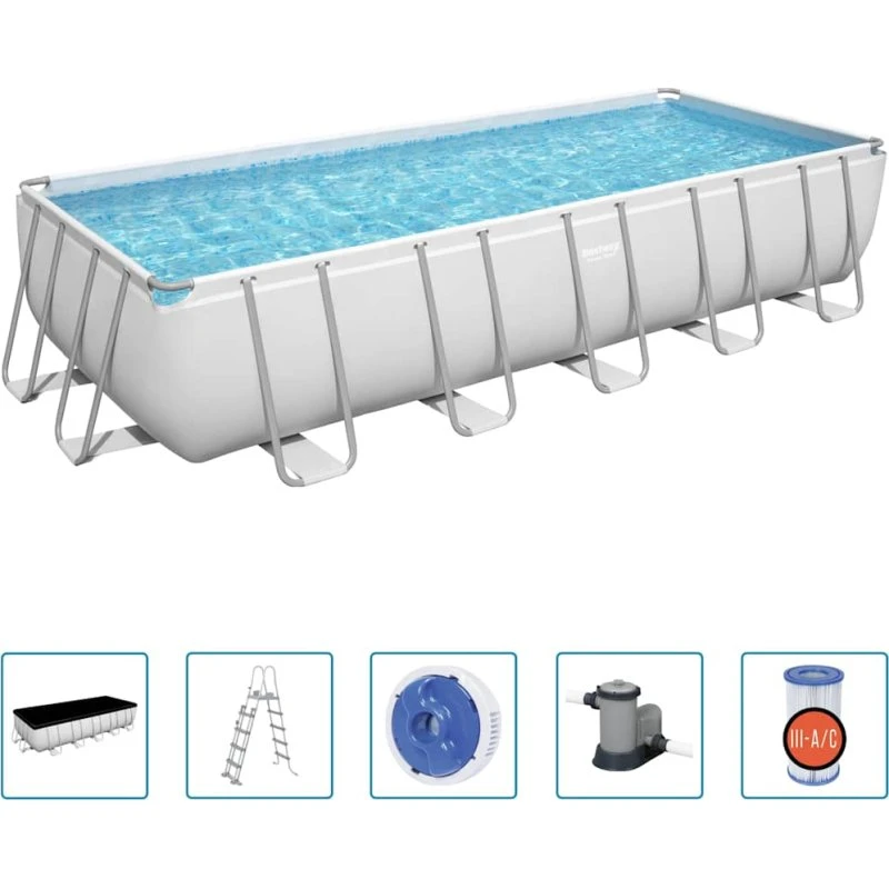 Bestway Power Steel Fritstående Pool 19281 L Rektangulær