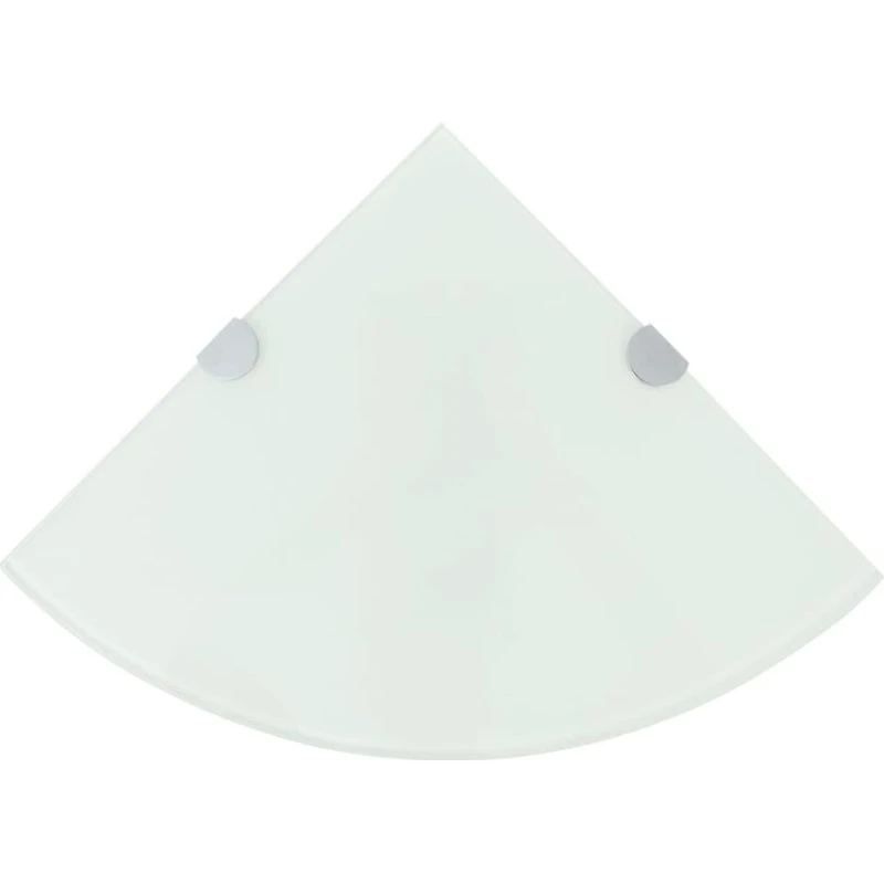 vidaXL Hjørnehylde 25x25 cm med Krombeslag, Hvidt Glas