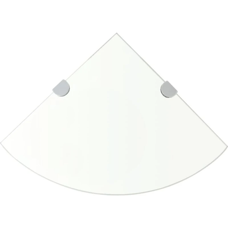 vidaXL hjørnehylde 35x35 cm med krombeslag, klart glas