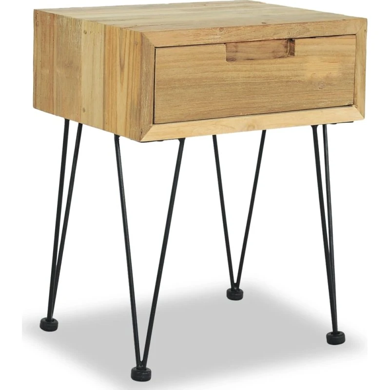 vidaXL Sengebord 40 x 30 x 50 cm massivt teaktræ