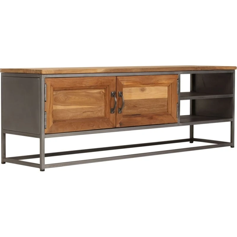 vidaXL TV-skab genanvendt teak og stål 120x30x40 cm