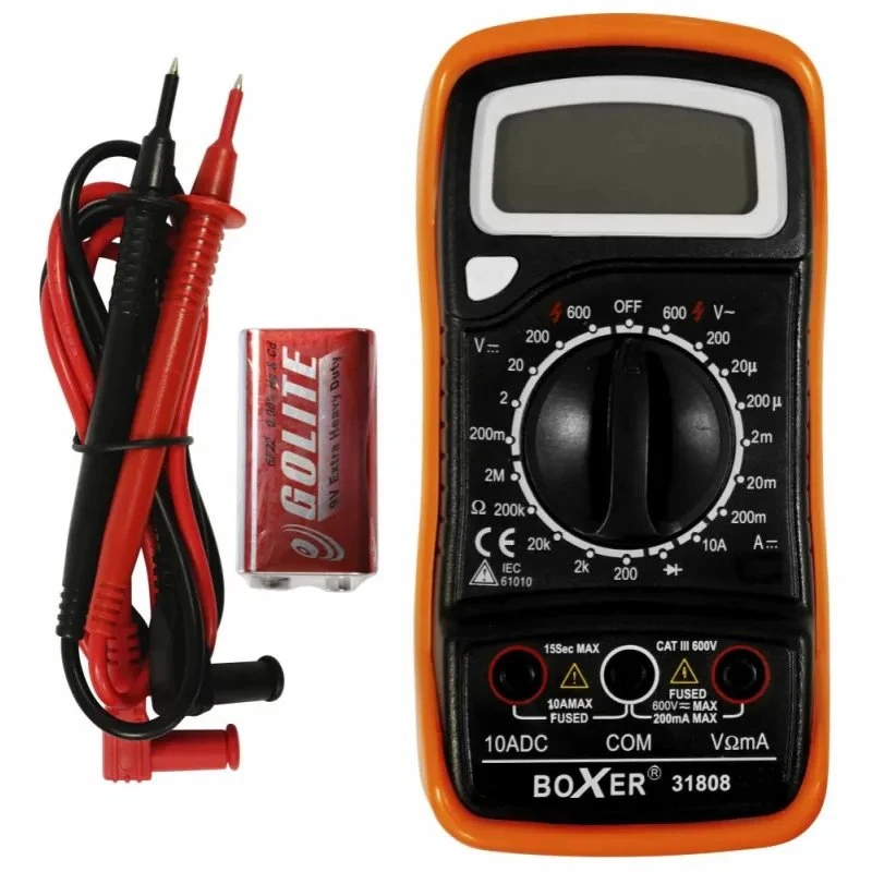 Boxer Multimeter digital, 600V AC/DC, CE-godkendt